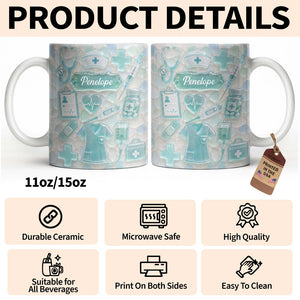 "Dedicated Nurse" Sea Glass – Personalized Mug | Gift For Nurse Lovers