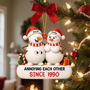 "Annoying Each Other Since" β Personalized Acrylic Hanging Ornament | Gift For Couples