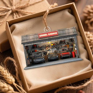 Personalized Auto Garage Acrylic Ornament β Custom Mechanic Gift & Repair Shop Decor