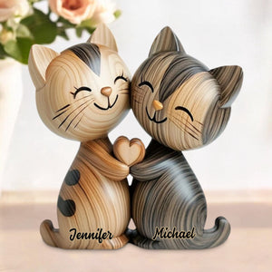 Personalized Cute Cat Couple Custom Shaped Acrylic Plaque