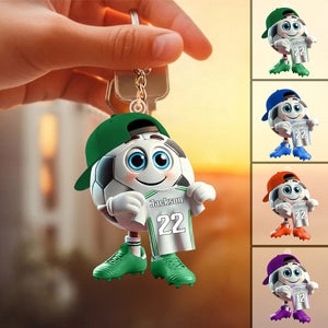 Personalized Customized Name Football /Soccer Acrylic Keychain