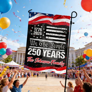 250 Years USA 250th Birthday 1776-2026 Eagle Personalized Garden Flag Gift for Family