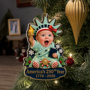 "Liberty Baby" β Personalized Acrylic Ornament | Patriotic Baby Keepsake Gift