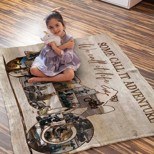 Custom Motorcycle Photo Collage Fleece Blanket – Personalized Wall Decoration Gift For Bikers