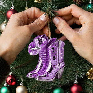 Cowgirl Boots And Hat - Personalized Cowgirl Ornament