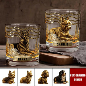 Personalized Whiskey Glass With Dog Design β A Unique Gift For Dog Lovers And Whiskey Drinkers