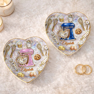 Gift For Bakers & Cookie Lovers – Personalized "Baking With Love" Jewelry Dish