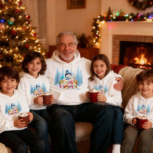 Christmas Blue Vibe Snowman Grandma - Personalized Hoodie - Christmas Gift for Grandma