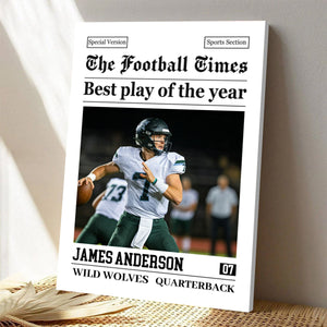 Custom Photo American Football Photo Poster Rookie Today, Champion Tomorrow - Personalized Gift For Football Player