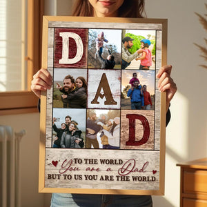 Personalized Dad Photo Collage Canvas Poster, Father’s Day Gifts 2025