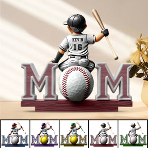 Great Players Are Raised By Even Greater Moms - Personalized Shaped 2-Layered Wooden Plaque With Flat Stand