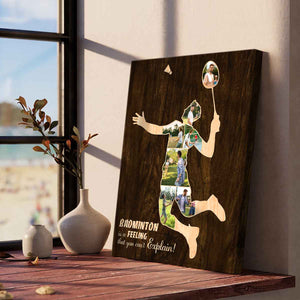Custom Badminton Player Canvas, Badminton Gifts, Badminton Coach Gift, Personalized Badminton Player Gifts