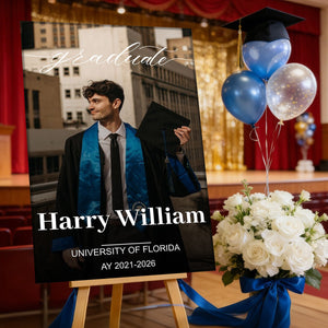 Personalized Custom Photo Graduation Welcome Sign – "Congrats, You Did It!" Welcome Party Decor