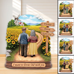 Old Couple Acrylic Plaque-Personalized Anniversary Gift for Old Married Couples