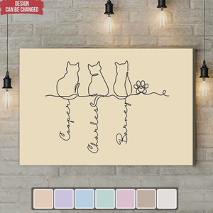 Adorable Cats Line Art - Personalized Poster, Unique Gift for Cat Lovers
