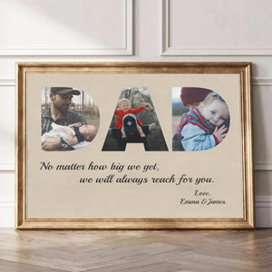 DAD Custom 3 Photo Canvas Gift-Father’s Day Gifts