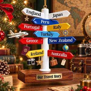 Personalized Travel Destination Sign Ornament