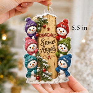 "Grandma's Snow Angels" – Personalized Acrylic Ornament | Christmas Gift For Grandma