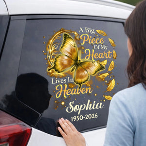 "A Big Piece Of My Heart Lives In Heaven" β Butterfly Personalized Decal | Memorial Gift For Loss Of Loved One