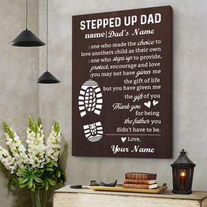 Personalized "Stepped Up Dad" Canvas - Customizable Names