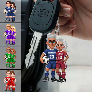 Soccer Couple I'll Always Be Your Biggest Fan Custom Action Figure - Personalized Acrylic Keychain