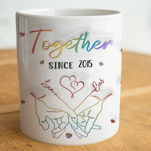 Love Knows No Gender - Couple Personalized Printed Mug, Gift For Anniversary