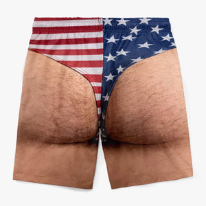Personalized "Freedom And Chill" Patriotic Swim Trunks β Summer Gift For Men