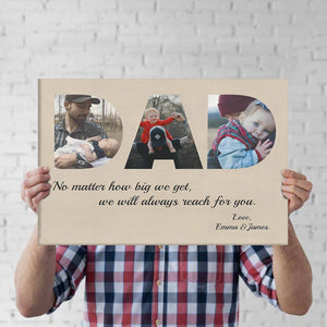 DAD Custom 3 Photo Canvas Gift-Father’s Day Gifts
