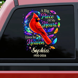Memorial Gift For Loss Of Loved One – Personalized Cardinal Decal "Forever Loved – My Guardian Angel"