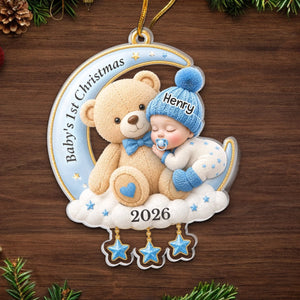 Personalized "Welcome Little One" First Christmas Ornament β Baby Shower Gift For New Parents
