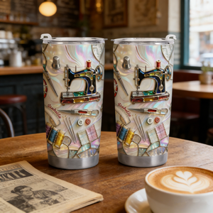 Timeless Things Appreciated More Than You Can Sew, Stainless Steel Tumbler, Gift For Crafters And Sewing Lovers
