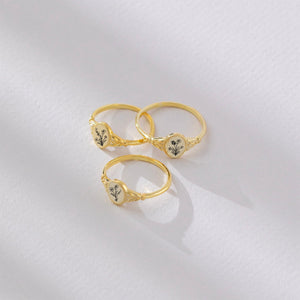 Personalized Ellipsoid Birth FlowerRing, Custom Mother Floral Ring for Women