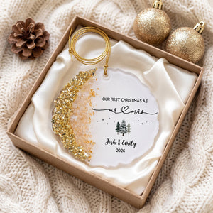 Personalized "Our First Christmas As Mr. & Mrs." Acrylic Hanging Ornament β Wedding & Housewarming Keepsake