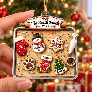 Personalized "Family Gingerbread Cookie" Acrylic Ornament – Holiday Keepsake For Families