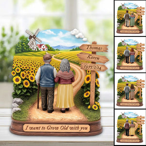 Old Couple Acrylic Plaque-Personalized Anniversary Gift for Old Married Couples