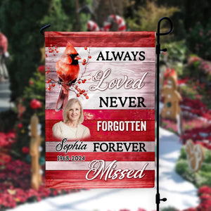 "Always Loved, Never Forgotten, Forever Missed" โ Personalized Garden Flag | Memorial Gift For Loved One
