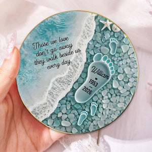 "Where Love Never Ends" โ Sea Glass Design Personalized Jewelry Dish | Memorial Ocean Remembrance Gift For Loss of Loved One