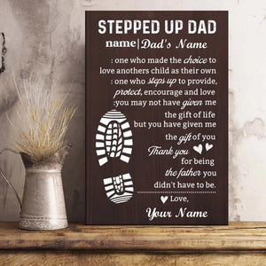 Personalized "Stepped Up Dad" Canvas - Customizable Names