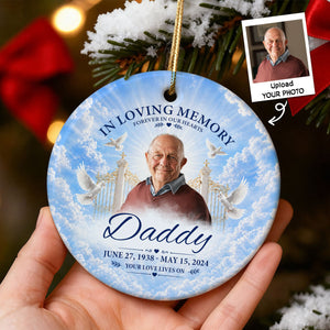 "In Loving Memory β Your Love Lives On" β Personalized Ceramic Ornament | Memorial Gift & Funeral Keepsake