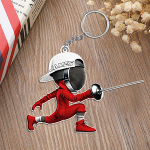 Personalized Fencing Keychain Gift For Fencing Lover