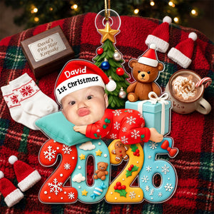 Baby's First Christmas Keepsake – Personalized Acrylic Ornament with Baby Photo For Holiday Tree Decor