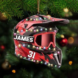 Personalized Dirt Bike Ornament, Custom Motocross Men Ornament, Motorcycle Ornament, Gift for Racing Lover