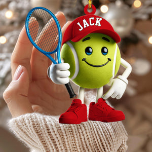 Cool Tennis Ball Christmas Ornament, Personalized Ornament, Tennis Lover Christmas Gift