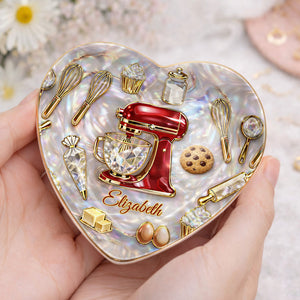 Gift For Bakers & Cookie Lovers – Personalized "Baking With Love" Jewelry Dish