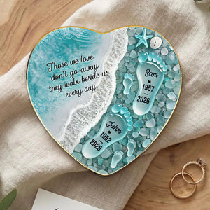 "Where Love Never Ends" โ Sea Glass Design Personalized Jewelry Dish | Memorial Ocean Remembrance Gift For Loss of Loved One
