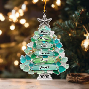 Custom Sea Glass Acrylic Ornament – Personalized Christmas & Birthday Gift For Family | Home Filled With Cheer