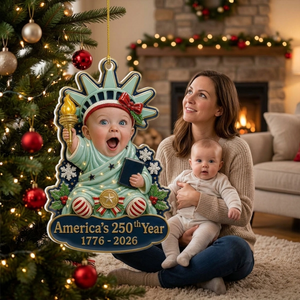 "Liberty Baby" β Personalized Acrylic Ornament | Patriotic Baby Keepsake Gift