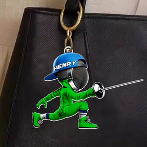 Personalized Fencing Keychain Gift For Fencing Lover
