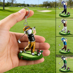 Custom Name Golf Acrylic Keychain, Golf Lover Gift