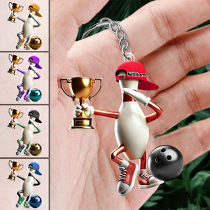 Personalized Bowling Acrylic Keychain For Bowling Lover